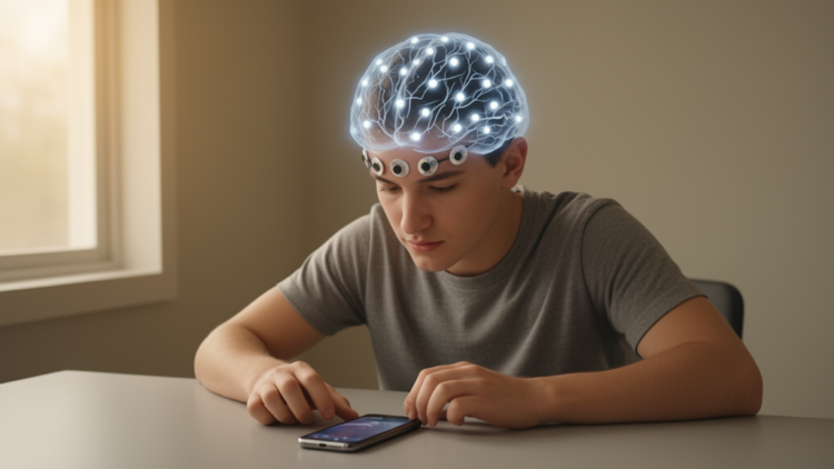 Prefrontal stimulation reduces smartphone use and reshapes brain timing