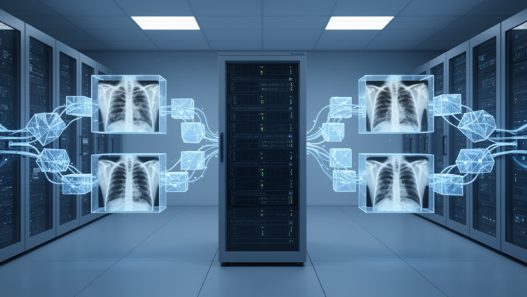Hybrid encryption protects federated updates in Medical-MNIST test