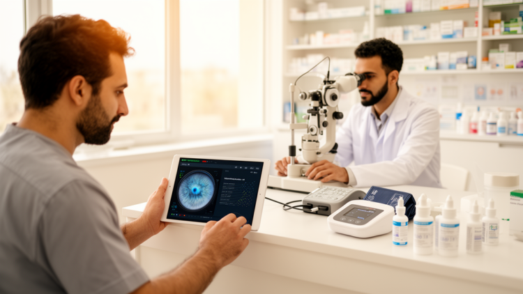Pharmacy AI linked to eye screening and glaucoma adherence in Jordan