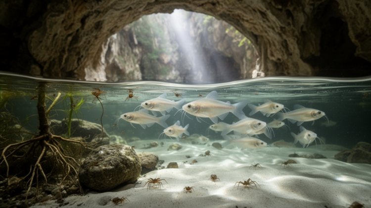 Research report: Biogeographical affinities of the aquatic community of Refugio Cave, a newly discovered Astyanax cave