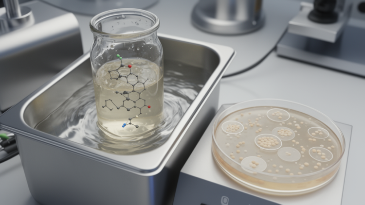 Ultrasound speeds synthesis of theophylline hybrids with antibacterial activity