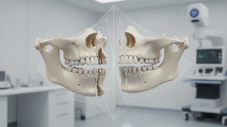 Automated virtual reduction of pseudo-fractured mandibles using sex-specific models