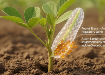 Peanut gene regulates branch angle through asymmetric auxin transport