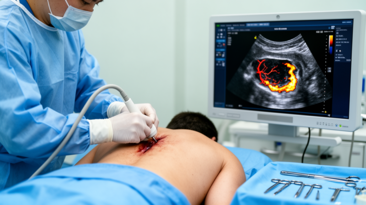 Contrast-enhanced ultrasound linked to fewer bleeding events during spinal abscess drainage