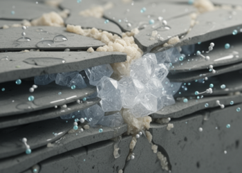 Hydrated clay binder gains strength as carbonation builds interlocking crystals