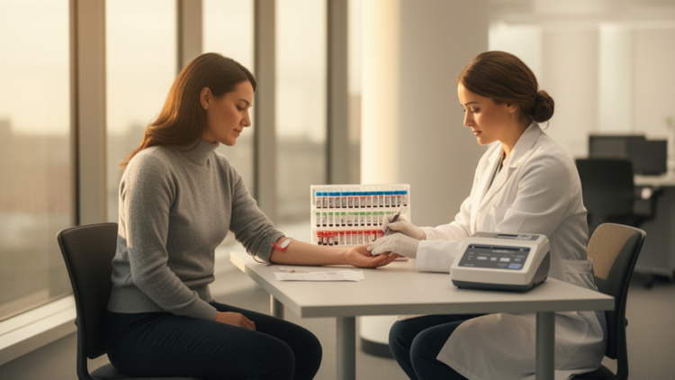 Systematic review links workplace blood screening economics to structured follow-up, with limited evidence on productivity
