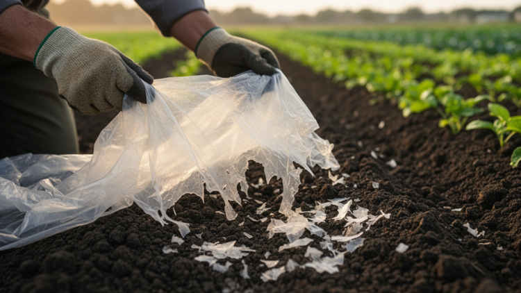 Review maps degradation and property changes in biodegradable polymer mulch films