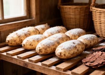 Six-month factorial trial links neem treatment and rack storage to better white yam quality