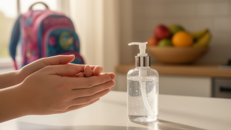 Household cluster-randomized trial finds fewer symptom-defined respiratory episodes with study hand sanitizer