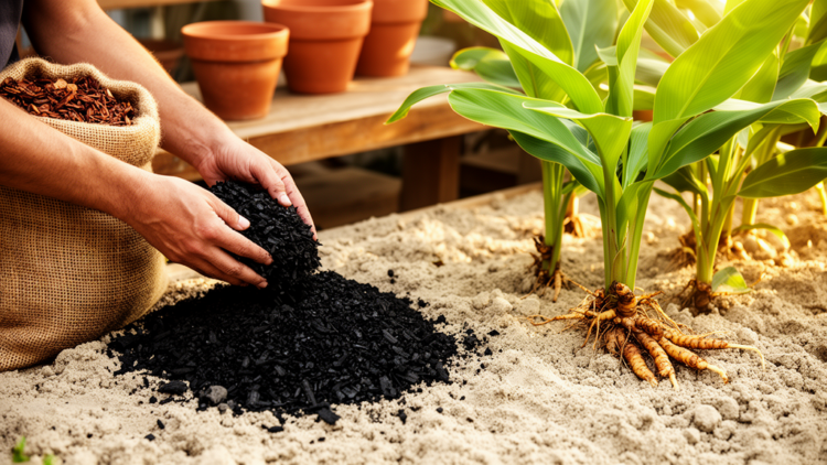 Biochar and nitrogen effects on nitrate leaching, physiological performance, and rhizome quality of turmeric (Curcuma longa L.) in sandy soil