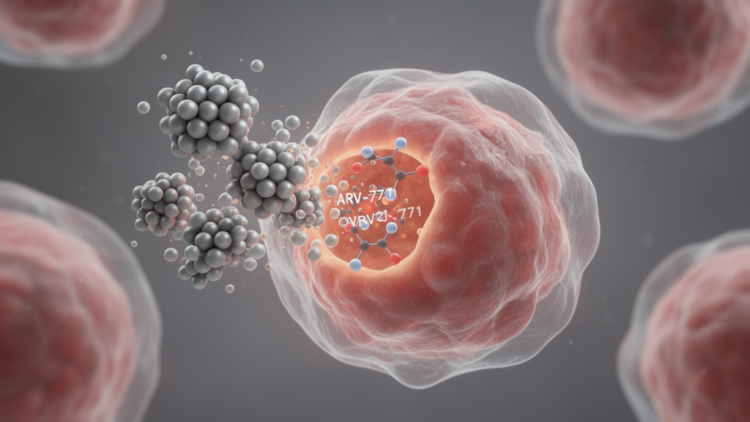 Responsive nanoparticles deliver ARV-771 to tumor cells