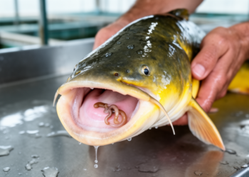 New palate-infecting Myxobolus species identified in yellow catfish from China’s Xiangjiang River