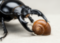 Single-beetle observations document rapid, alternating shell opening and feeding by Licinus depressus