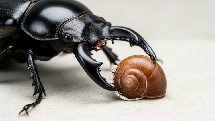 Single-beetle observations document rapid, alternating shell opening and feeding by Licinus depressus