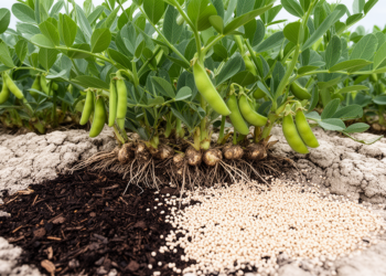 Rhizobium and organic-mineral fertilizer improve faba bean in saline soil