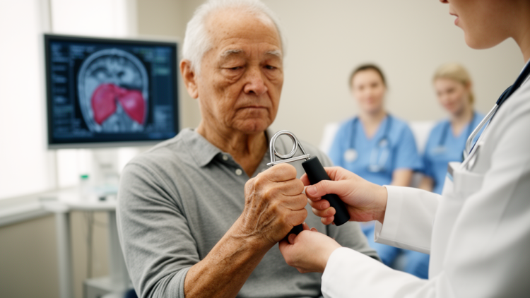 Retrospective study links low handgrip strength to survival in unresectable HCC