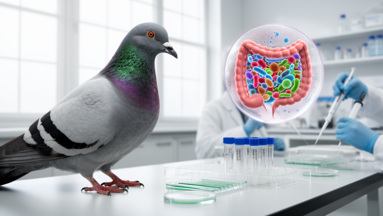 Gut microbes track pigeon muscle quality differences in multi-omics study