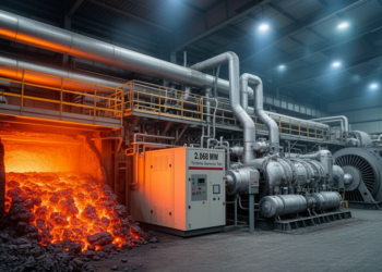 Model links steel-slag waste-heat recovery to 2.068 MW Rankine-cycle power