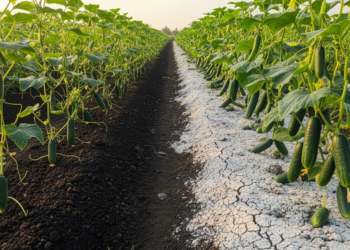 Cucumber spacing and fertilizer shift yield, nutrition trade-offs