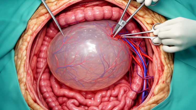 Shared Blood Vessels Forced Resection of Giant Chylous Mesenteric Cyst