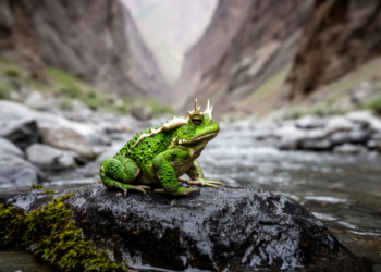 Green Horned Toad Found in Xizang’s Grand Canyon