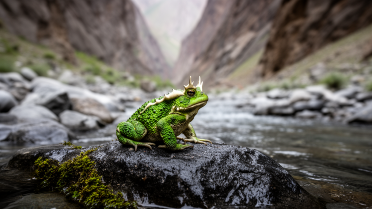 Green Horned Toad Found in Xizang’s Grand Canyon
