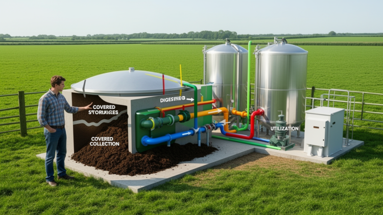 Review maps livestock-waste biogas pathways and performance gaps