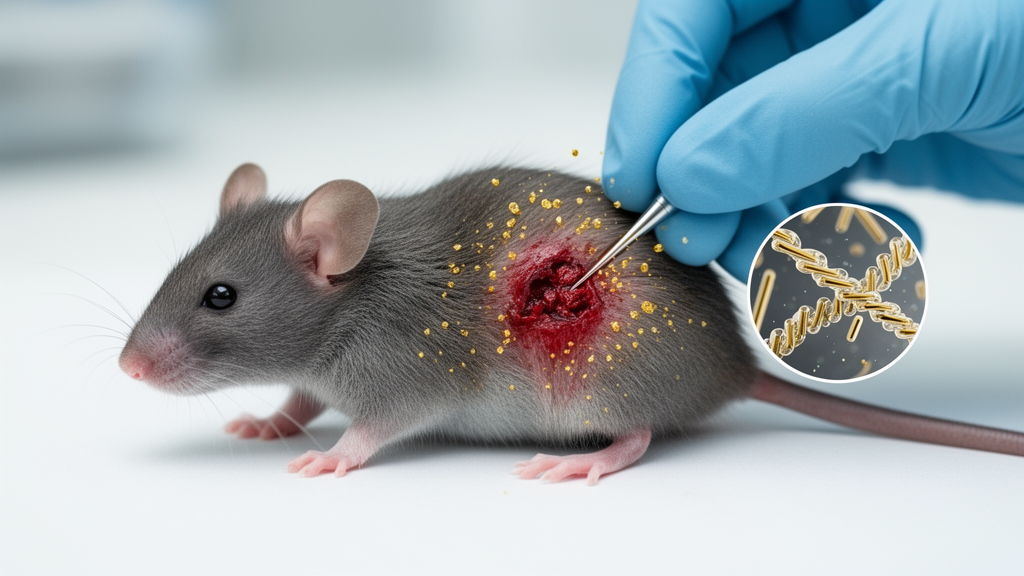 Chiral gold nanorods improve infected-wound healing in mice