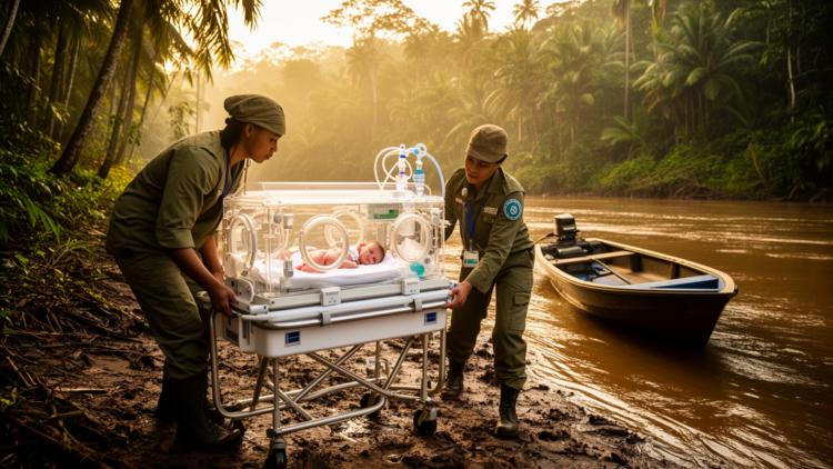 Bubble CPAP Used During Two Amazon Neonatal Transports