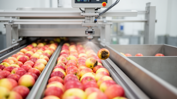 One Camera, Three Lanes: Lightweight AI Prototype Detects and Ejects Defective Apples in Online Sorting Test