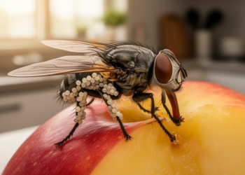 House Flies Swallow More Parasite Eggs Than They Carry on Their Bodies