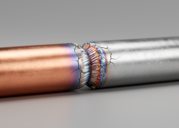 Simulations reveal why copper-aluminum cable welds fail at the edges