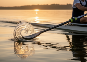 Blade Attachment Boosts Rowing Propulsion by Reshaping Leading-Edge Vortices
