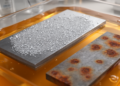 Mixed antimony-aluminum orthophosphate inhibits carbon-steel corrosion in hydrochloric acid
