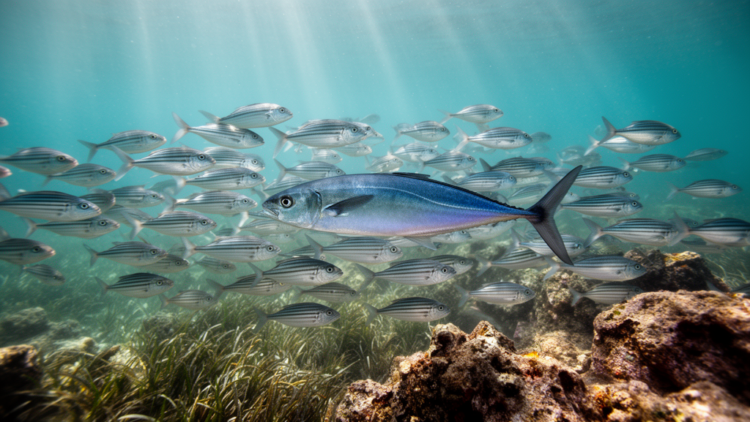 Juvenile Blue Runner Fish Sneak Into Salema Schools in Mediterranean First