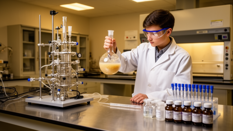 Baker's yeast turns benzaldehyde into a chiral building block in student lab