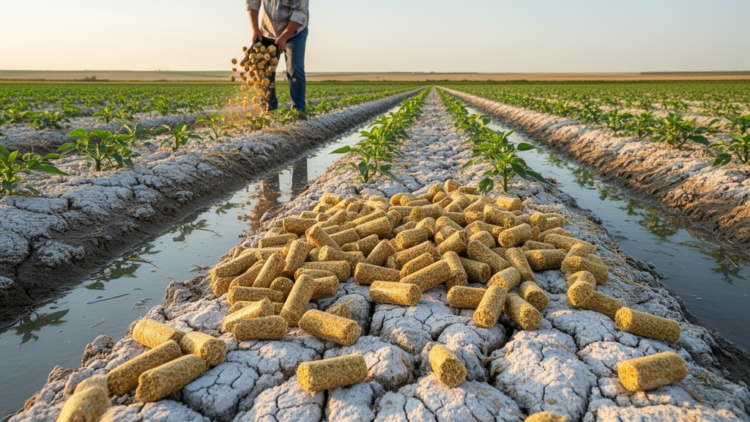 Pelletized straw cuts nitrous oxide emissions in saline-alkali soil
