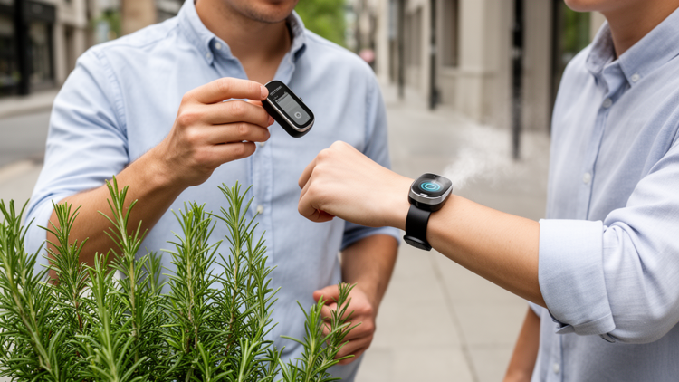 Wearable system detects and transmits scents over distance