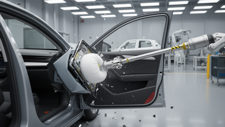 High-speed impactor tests mirror passenger airbag door opening only in early phase