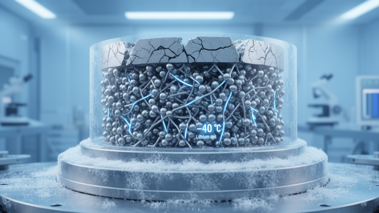 SnSb-silicon oxide anode sustains storage at temperatures down to −40 °C