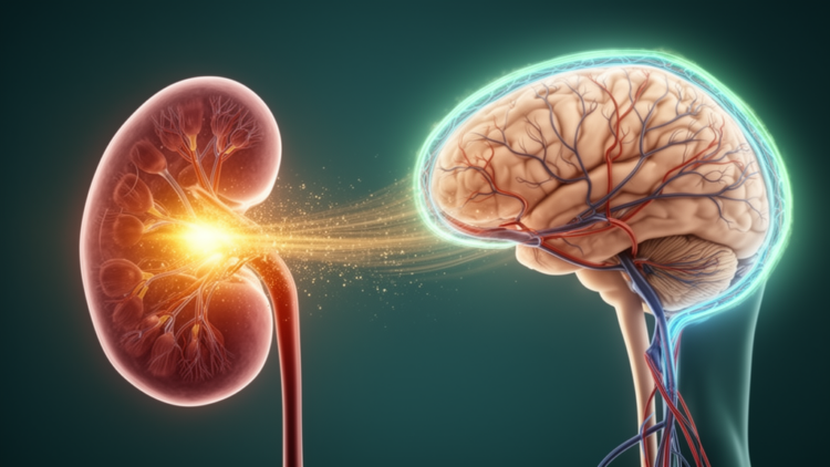 Kidney metabolic stress and Klotho resilience converge on the brain's vasculature