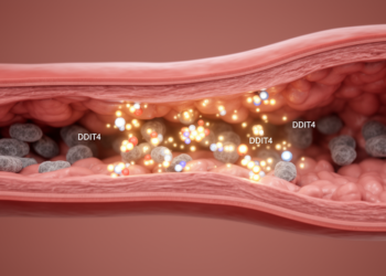 DDIT4 protein worsens artery narrowing by disrupting smooth muscle cell metabolism