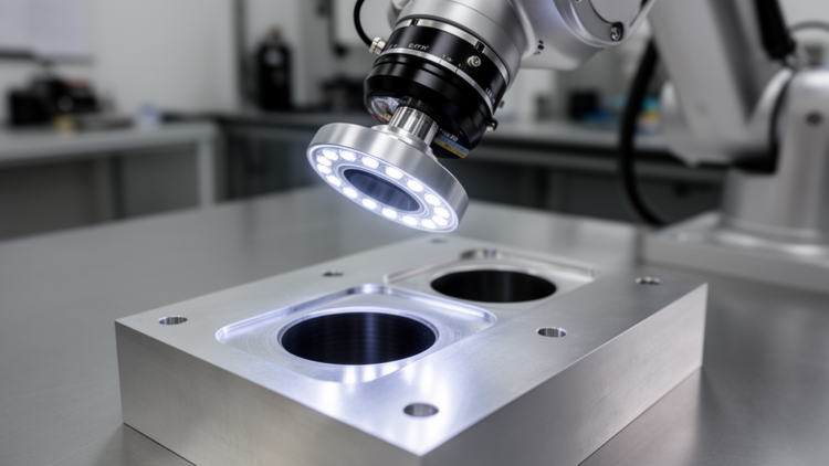 AI-guided robot with adaptive lighting measures blind holes to 0.03 mm accuracy