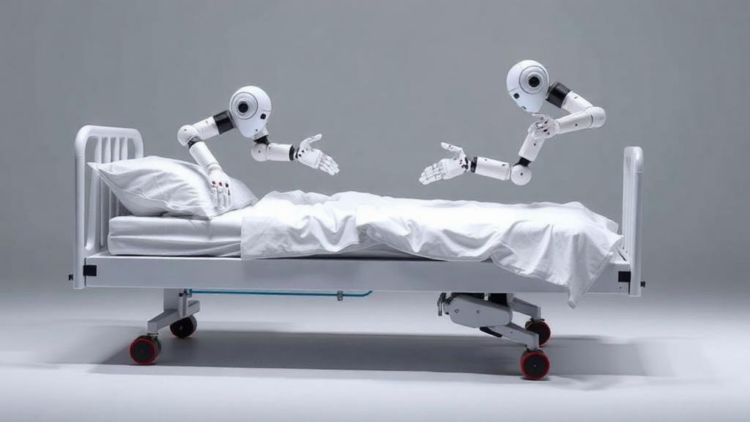 Robots Learn to Make Hospital Beds Using Semantic Keypoints and Two Arms