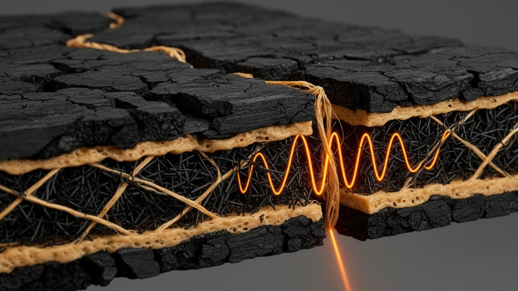 Flash-heated bamboo biochar produces tougher, absorption-dominant shielding composite