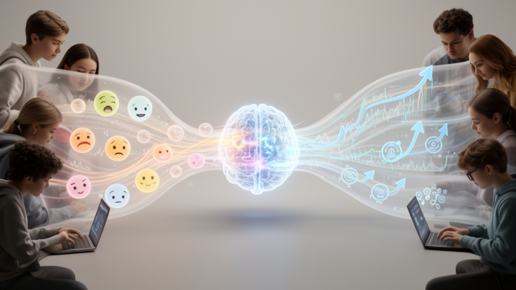 Dual-Channel AI Model Links Sentiment, Performance and Educational Tool Adoption