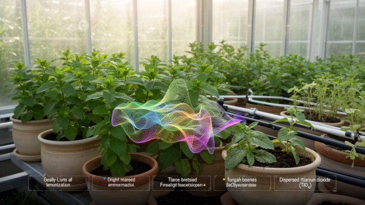 Machine learning assesses lemon balm responses to drought, fungi and TiO₂ nanoparticles
