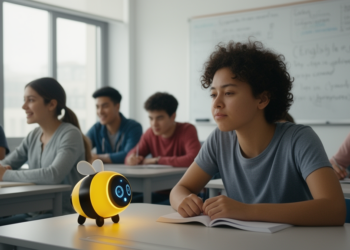 Bumble Bee-Inspired AI Reads Students' Facial Emotions to Support English Learning