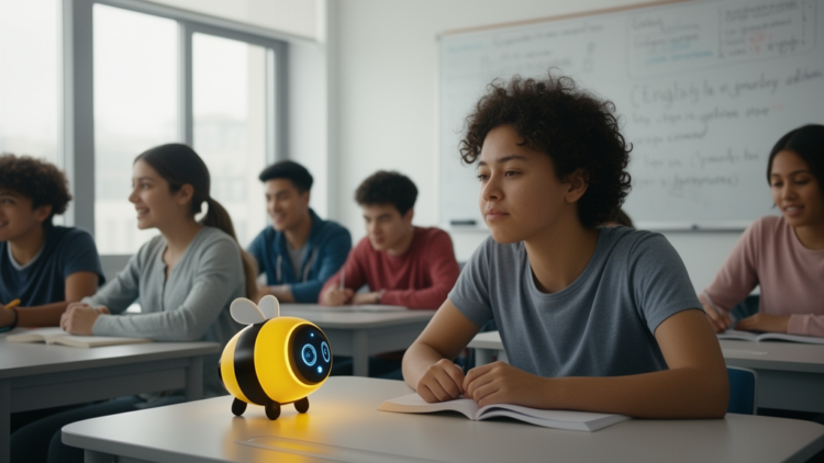 Bumble Bee-Inspired AI Reads Students' Facial Emotions to Support English Learning
