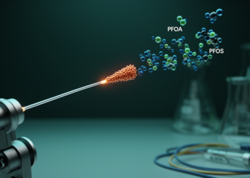 Trimesic acid-coated copper oxide nanoparticles boost fiber-optic sensor detection of PFOA and PFOS